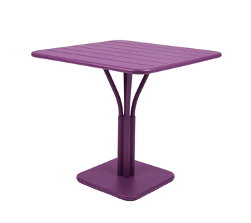 Luxembourg table 80 x 80 with 1 leg – Aubergine