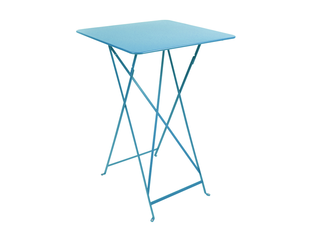 Bistro folding high table 71 x 71 cm – Turqouise Blue