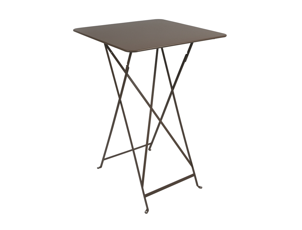 Bistro folding high table 71 x 71 cm – Russet