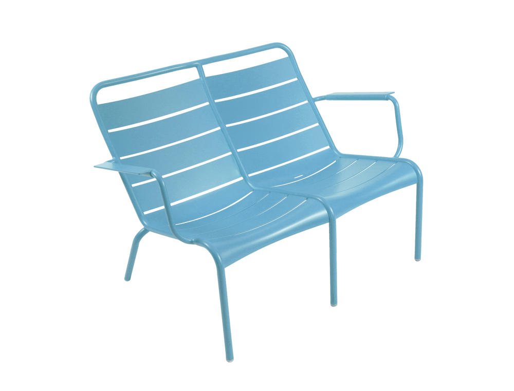 Luxembourg low armchair duo – Turquoise Blue