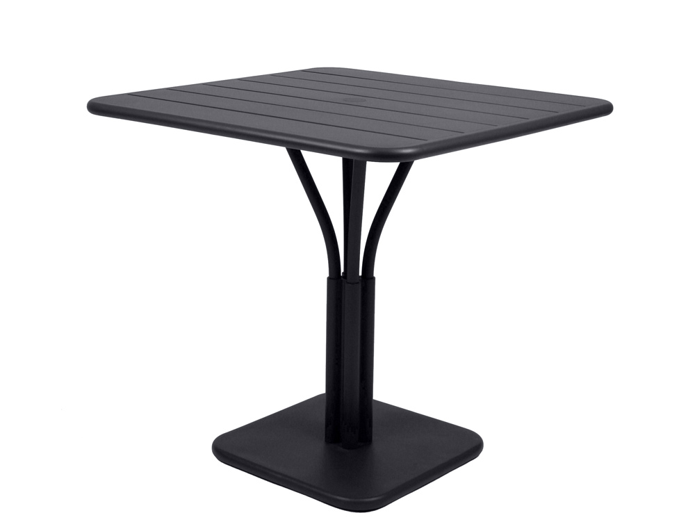 Luxembourg table 80 x 80 with 1 leg – Liquorice