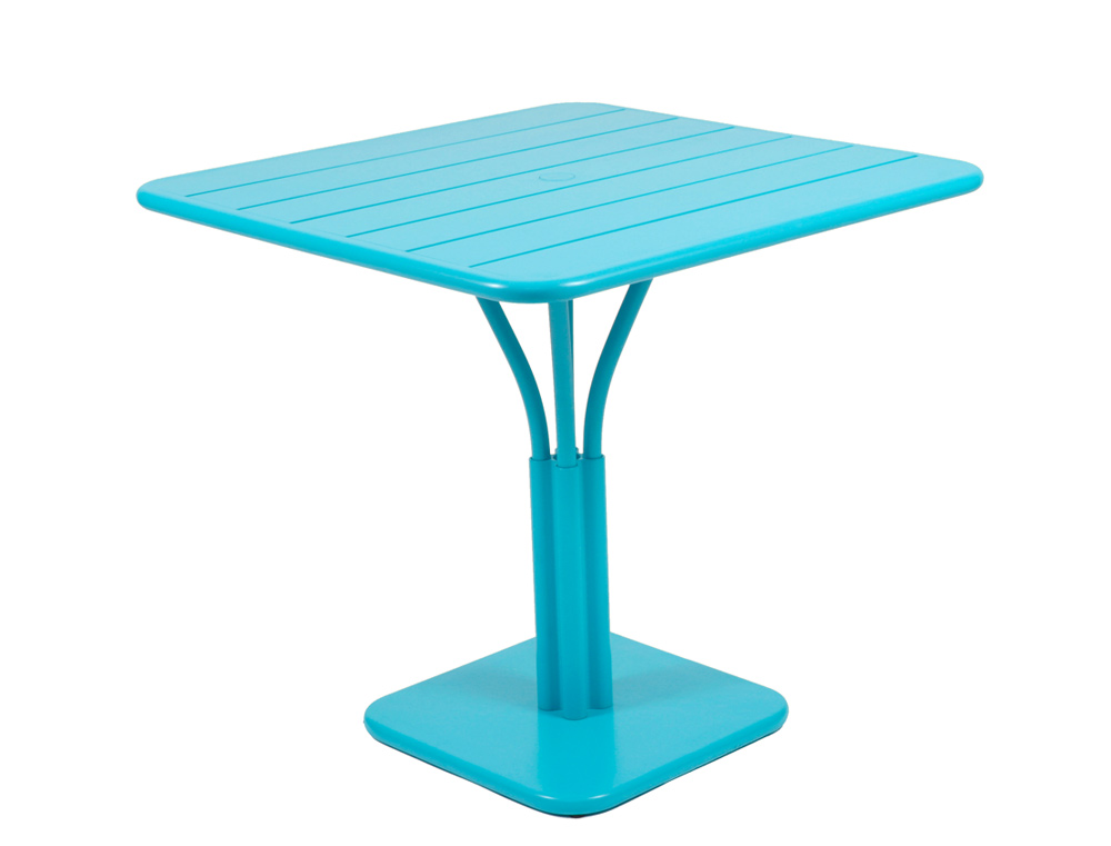 Luxembourg table 80 x 80 with 1 leg – Turquoise Blue